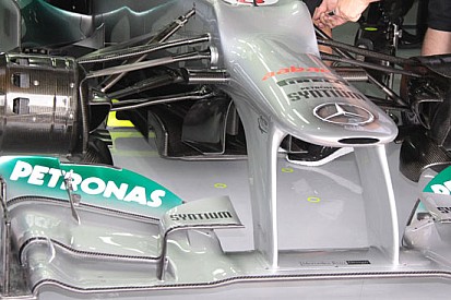 La Mercedes boccia i turning vanes, non l'ala davanti