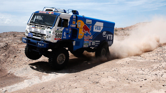 Dakar, Camion, Tappa 4: tripletta Kamaz a Copiapo