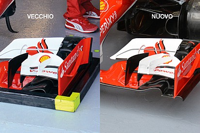 Ferrari: flap modificato sull'ala anteriore della Rossa