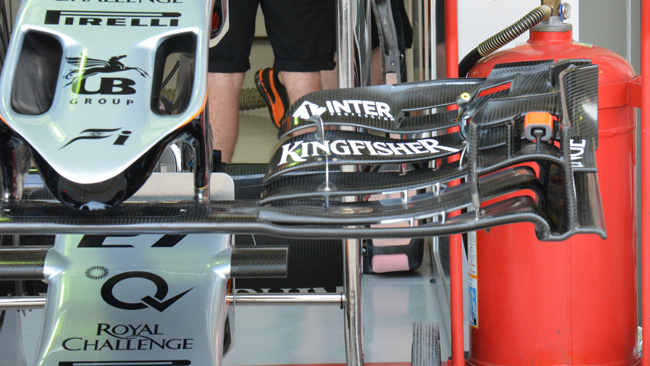 Force India: l'ala anteriore con cinque soffiaggi