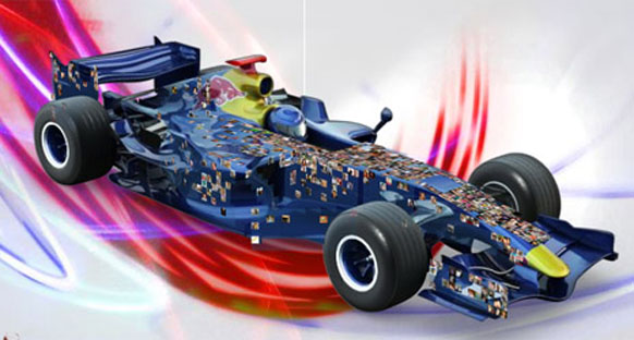 Williams ve Red Bull Kızıl Meydan'da gösteri yaptı