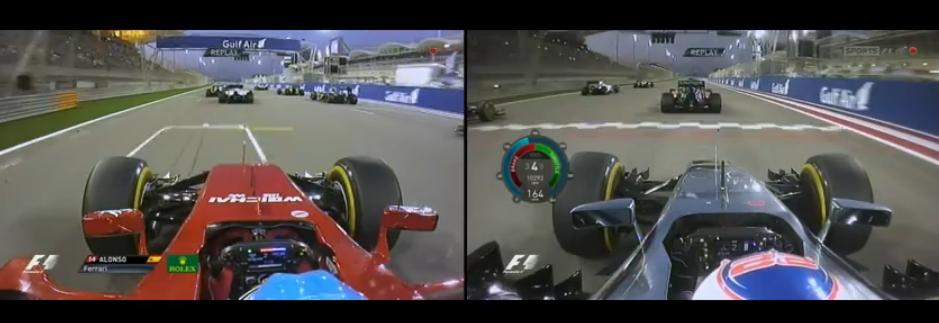 Alonso és Button: Kerék a keréken a rajtnál Bahreinben