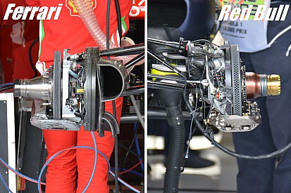 Breve análisis técnico: comparando los reglajes de frenos de Ferrari y Red Bull