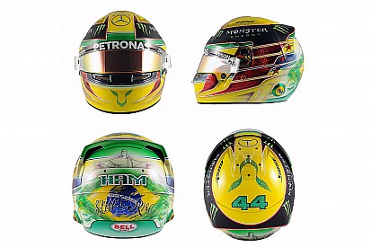 Hamilton homenajea a Senna en su casco para el GP de Brasil