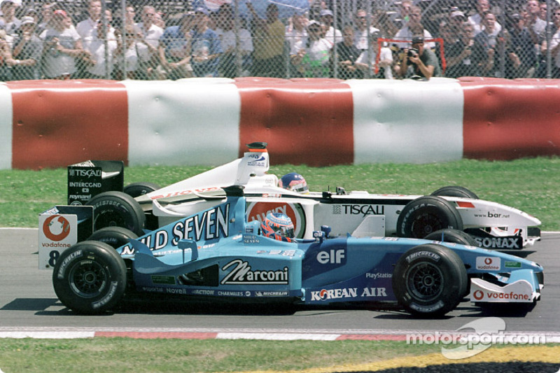 Дженсон Баттон (Benetton Renault) і Жак Вільньов (BAR Honda)