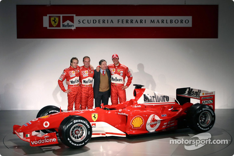 Лука Бадоер, Рубенс Баррікелло, Жан Тодт, Міхаель Шумахер і Ferrari F2004