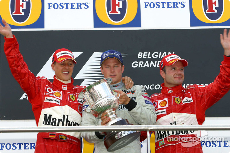 2004: 1. Kimi Raikkonen, 2. Michael Schumacher, 3. Rubens Barrichello