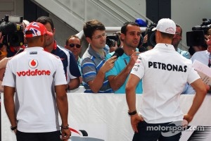 Lewis Hamilton, McLaren Mercedes and Michael Schumacher, Mercedes AMG F1