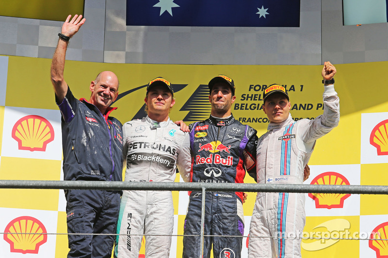 2014: 1. Daniel Ricciardo, 2. Nico Rosberg, 3. Valtteri Bottas