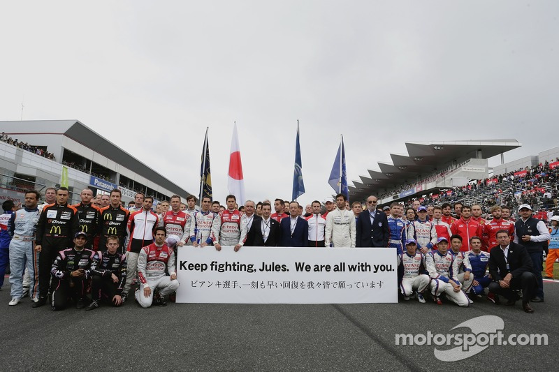 Los pilotos muestran su apoyo a Jules Bianchi
