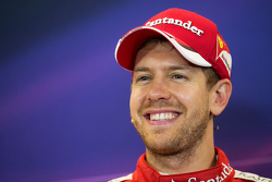 3. Sebastian Vettel, Ferrari, in der FIA-PK
