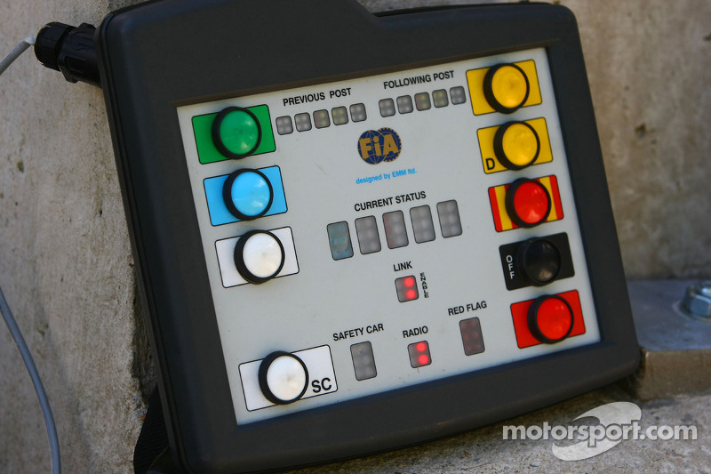 Sistema electrónico del panel de control de banderas de FIA