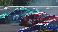 NASCAR Juan Pablo Montoya and Ricky Stenhouse Jr. crash in the first lap at Pocono | 2013 NASCAR Juan Pablo Montoya and Ricky Stenhouse Jr. crash in the first lap at Pocono | 2013