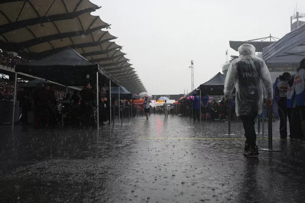 Rain is seen on the grid