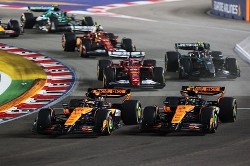 VIDEO: el contacto de Norris con Piastri y Verstappen en la salida del GP de Singapur