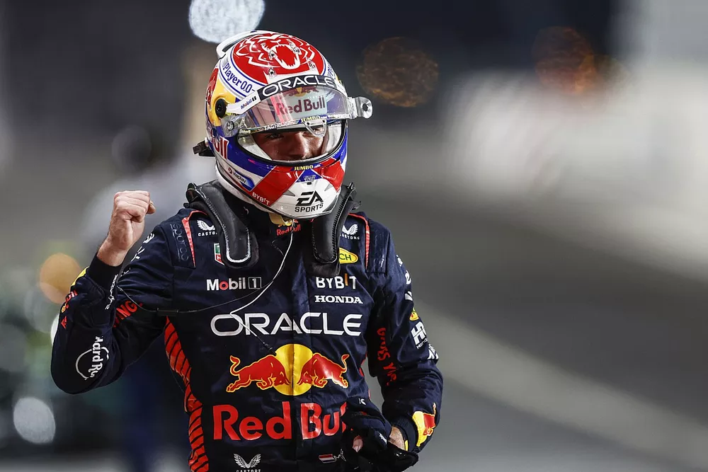 Le poleman Max Verstappen, Red Bull Racing