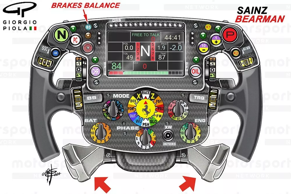 Volante de Carlos Sainz y Oliver Bearman, Ferrari SF-24 