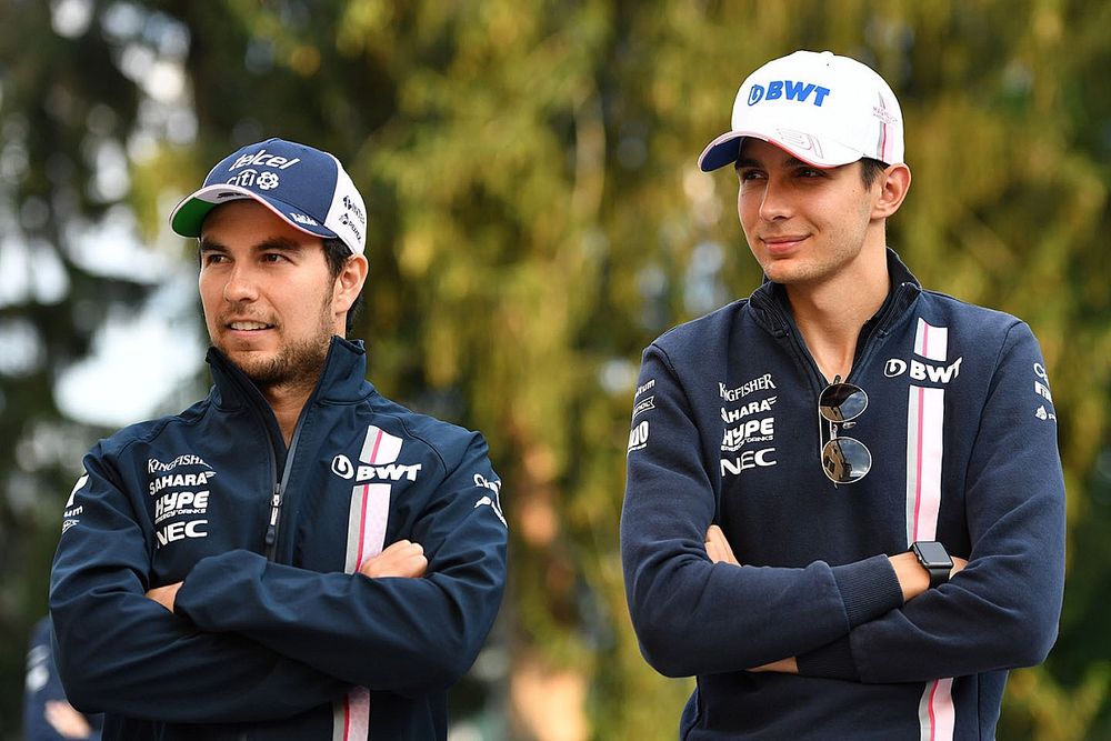 Sergio Perez, Force India and Esteban Ocon, Force India F1