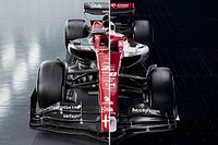 Comparación del primer coche real (Alfa Romeo) de la F1 2023 vs. 2022