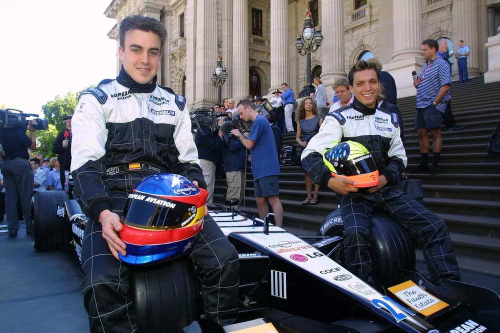 Fernando Alonso and Tarso Marques, Minardi PS01