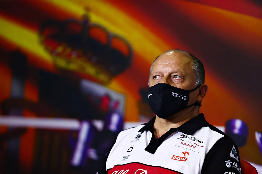 Frederic Vasseur, director del equipo Alfa Romeo Racing, en la conferencia de prensa de los directores de equipo