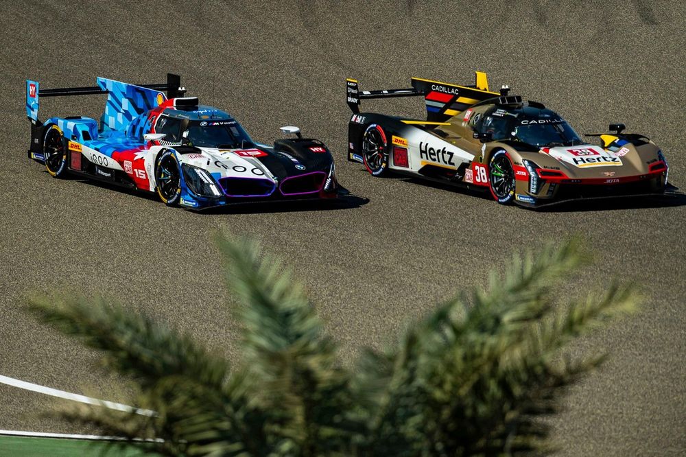 #15 BMW M Team WRT BMW M Hybrid V8: Raffaele Marciello, Kevin Magnussen, #38 Cadillac Hertz Team Jota Cadillac V-Series.R: Earl Bamber, Sebastien Bourdais, Jenson Button