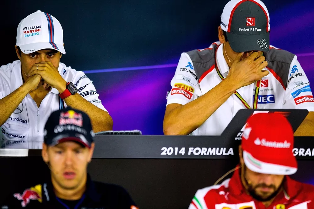 Felipe Massa, Williams; Adrian Sutil, Sauber; Sebastian Vettel, Red Bull; Fernando Alonso, Ferrari
