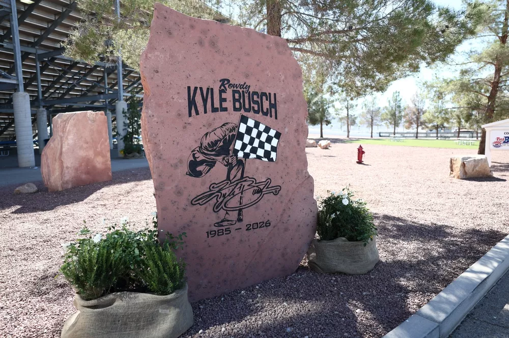 Kyle Busch Cod Las Vegas honors hometown hero Kyle Busch with memorial rock and ...