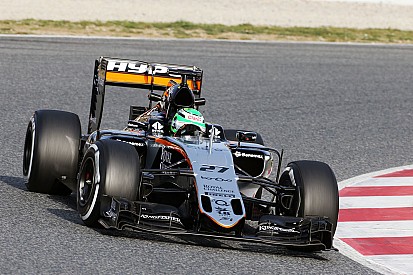 Hulkenberg heads Magnussen, Ferrari stuck in the garage