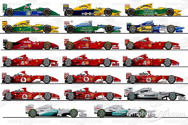 Redécouvrez les 20 F1 pilotées en Grand Prix par Michael Schumacher