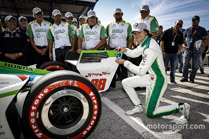 Pole Award Winner Colton Herta, Harding Steinbrenner Racing Honda