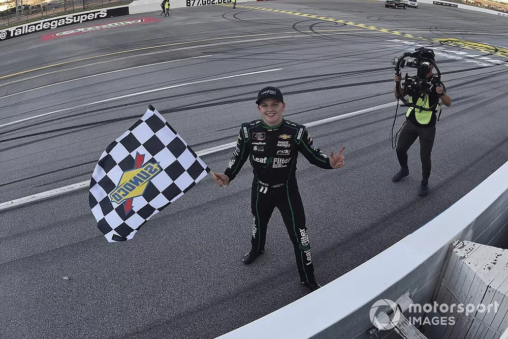 Race winner Justin Haley, Kaulig Racing, Chevrolet Camaro