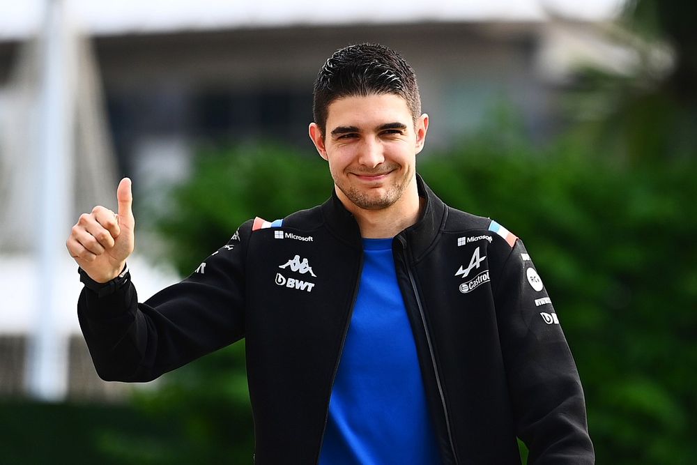 Esteban Ocon, Alpine F1 Team, arrives at the track