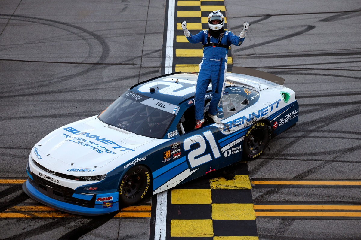 Austin Hill wins wild crash-filled NASCAR Xfinity race at Talladega