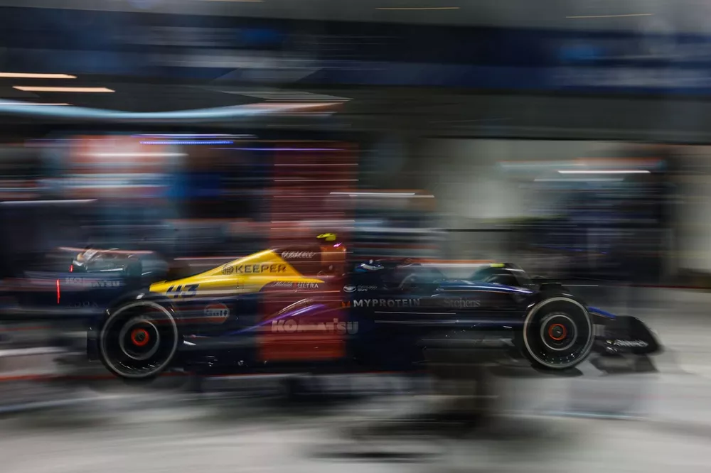 Franco Colapinto, Williams FW46, in the pit lane