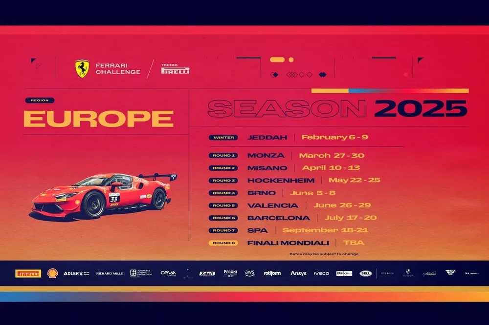 Ferrari Challenge Europe 2025 - Calendario