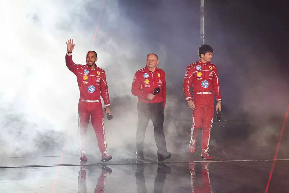 Lewis Hamilton, Ferrari, Frederic Vasseur, Takım M&uuml;d&uuml;r&uuml; ve Genel M&uuml;d&uuml;r, Scuderia Ferrari, Charles Leclerc, Ferrari