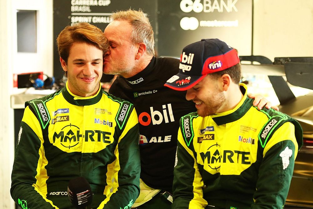 Dudu, Rubens e Fefo Barrichello em Interlagos