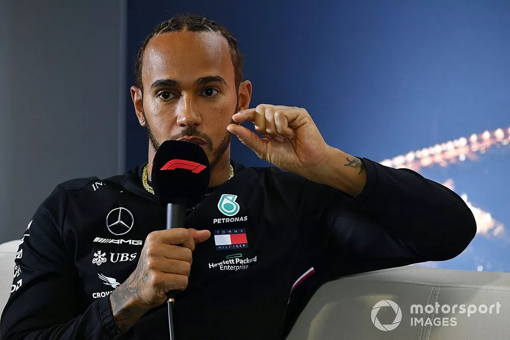 Lewis Hamilton, Mercedes-AMG Petronas F1 in conferenza stampa