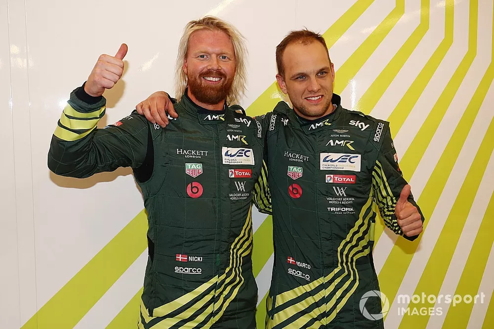 Pole sitter GTE Pro, #95 Aston Martin Racing Aston Martin Vantage AMR: Marco S&oslash;rensen, Nicki Thiim