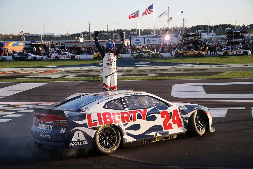 Race winner William Byron, Hendrick Motorsports, Liberty University Chevrolet Camaro