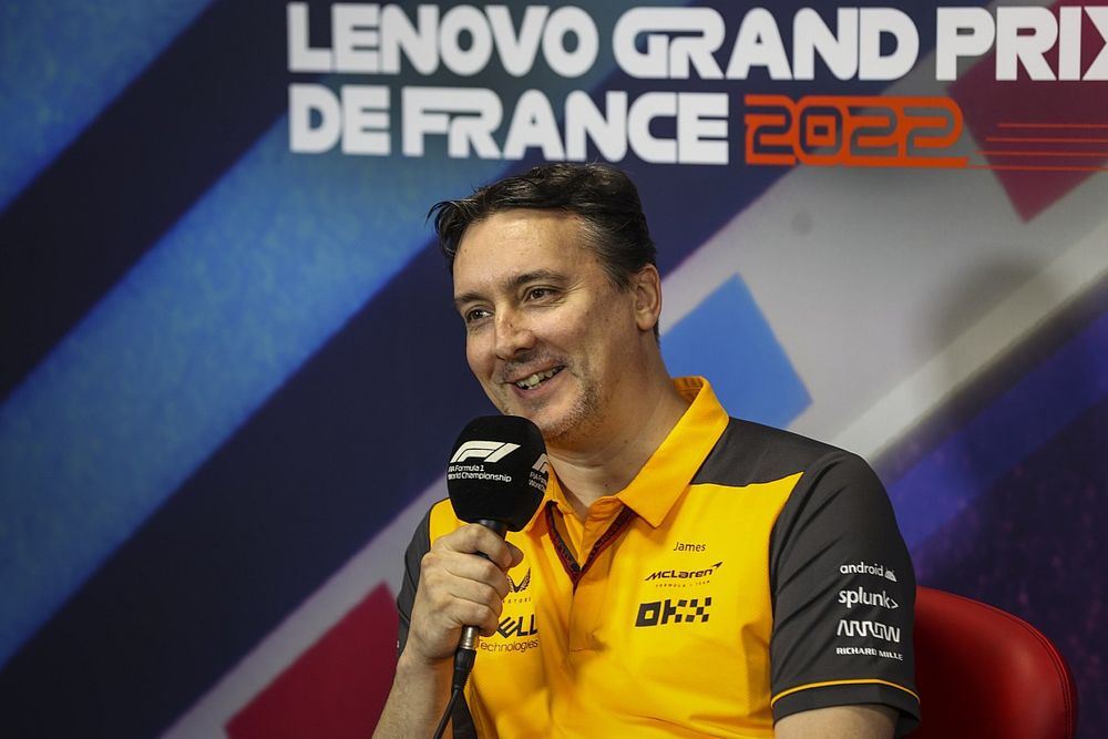 James Key, Technical Director, McLaren, in the team principals Press Conference