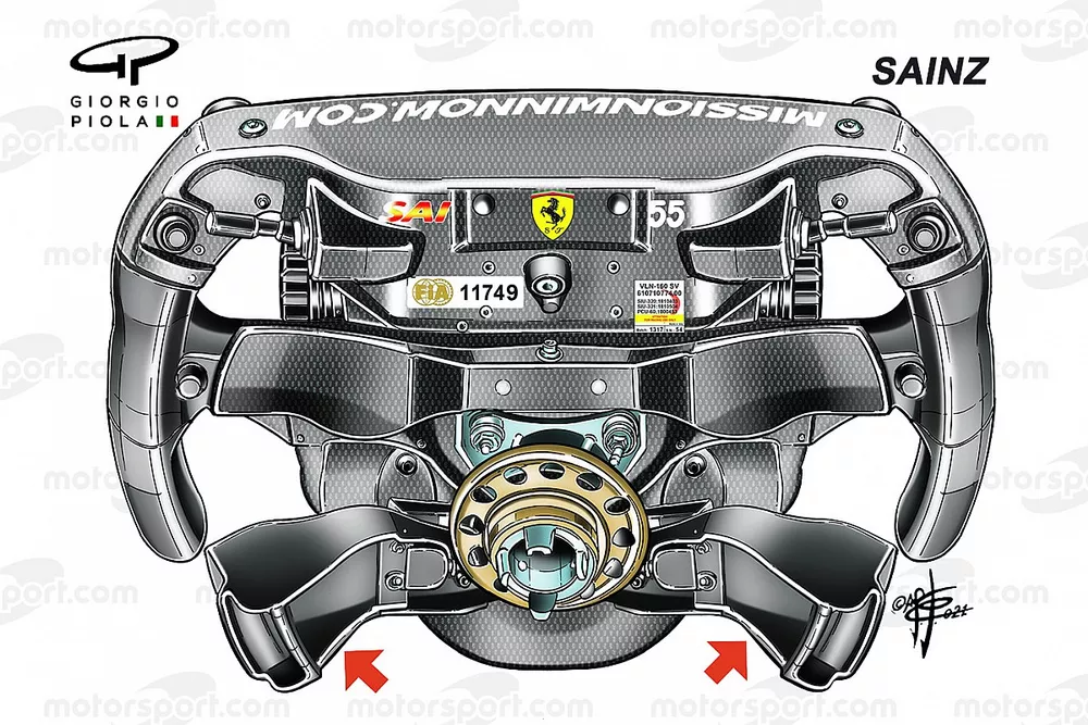 Le volant de la Ferrari SF21 de Carlos Sainz Jr.