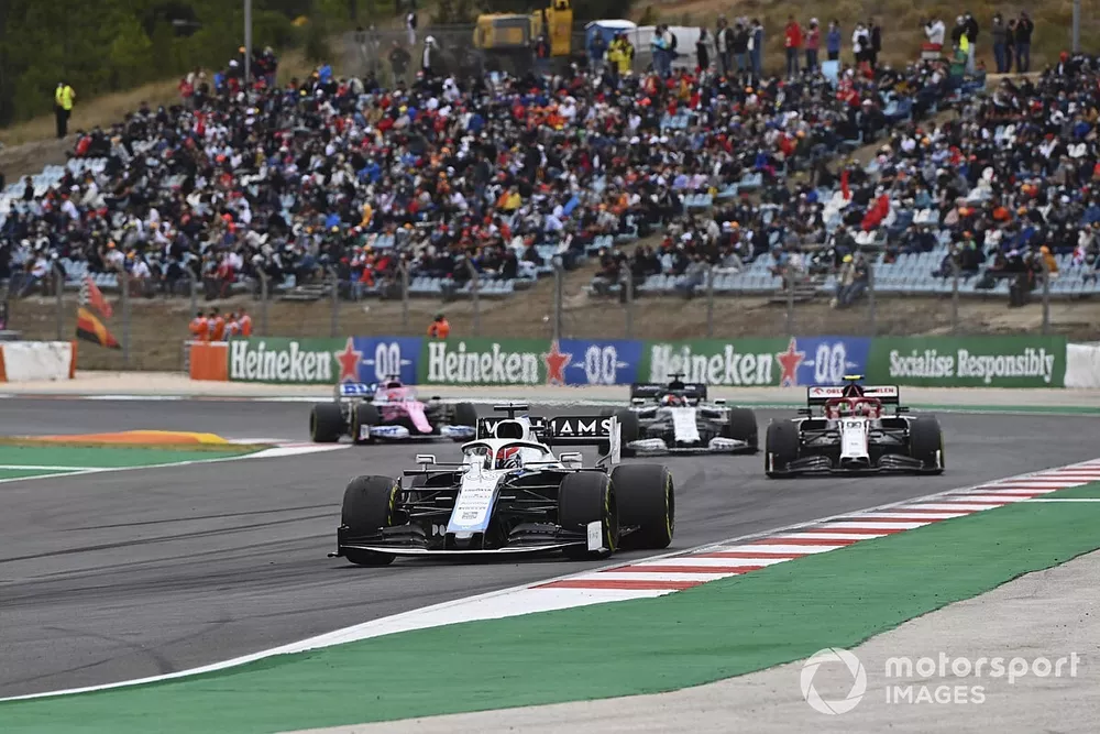 George Russell, Williams FW43, Antonio Giovinazzi, Alfa Romeo Racing C39, Daniil Kvyat, AlphaTauri AT01, Sergio P&eacute;rez, Racing Point RP20