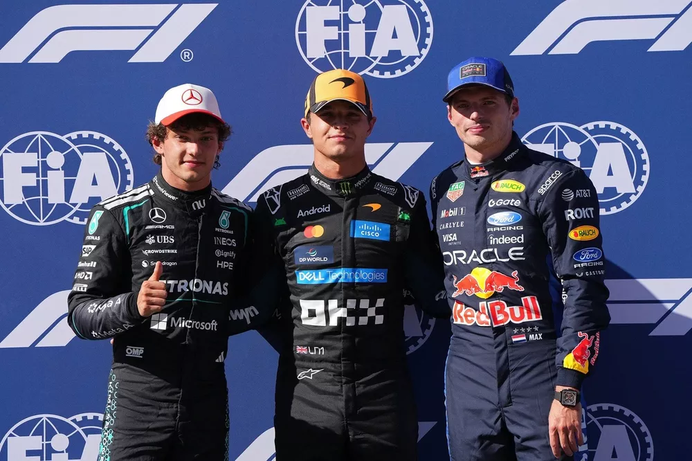 Lando Norris, McLaren, Max Verstappen, Red Bull Racing, Andrea Kimi Antonelli, Mercedes