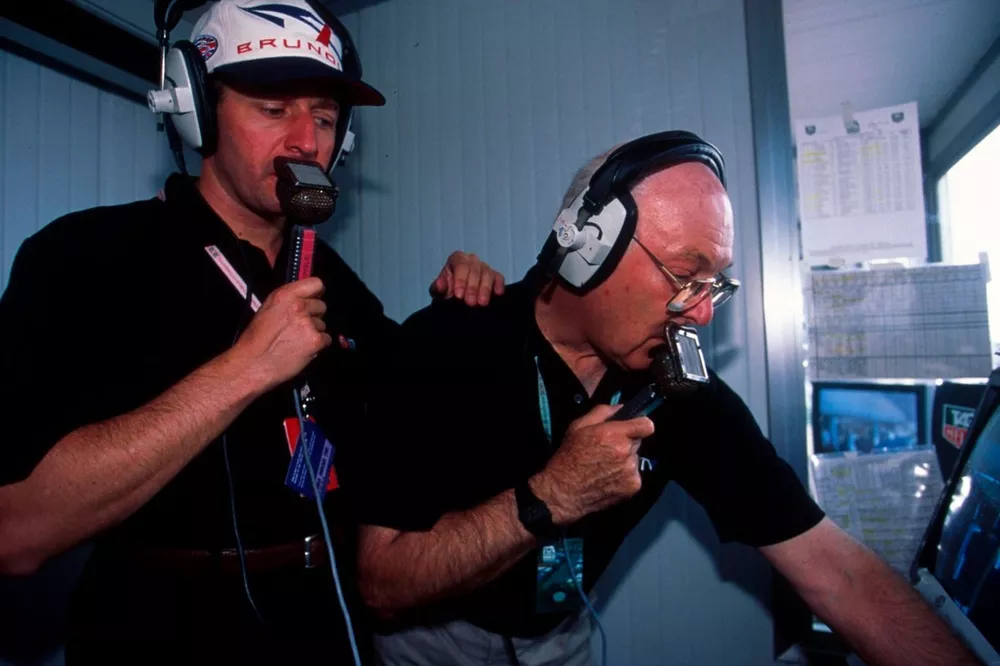Murray Walker en co-commentator Martin Brundle