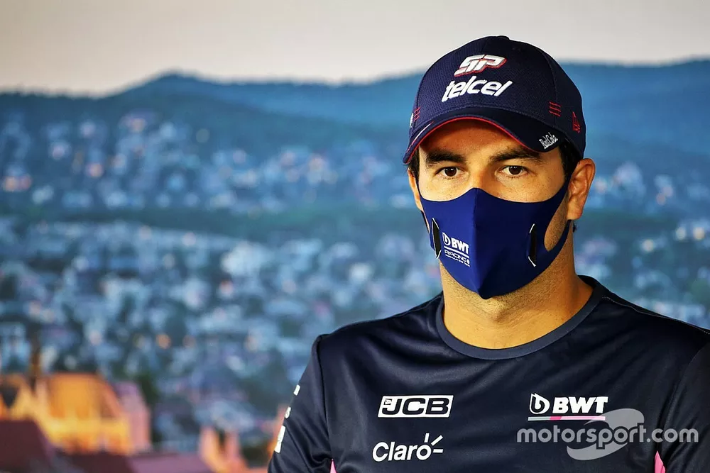 Sergio Perez, Racing Point in the press conference