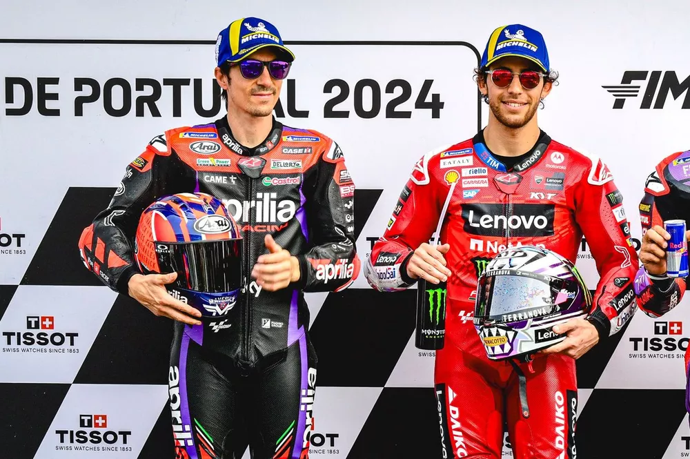 Enea Bastianini, Ducati Team, Jorge Martin, Pramac Racing, Maverick Vinales, Aprilia Racing Team