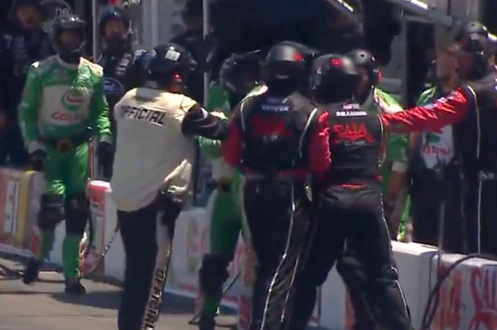 A pit road scuffle