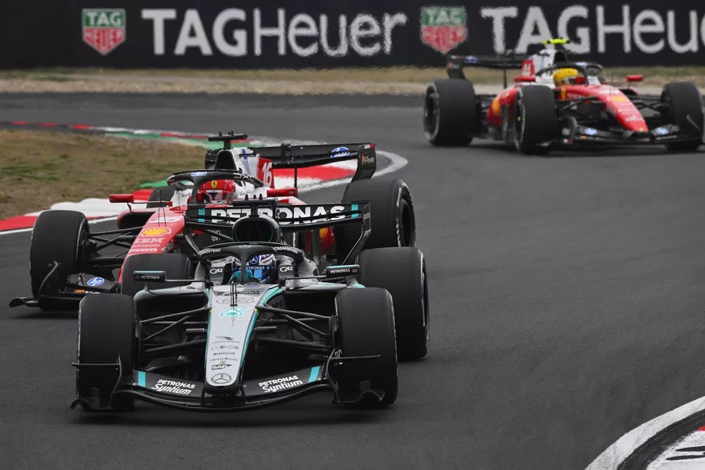 Charles Leclerc, Ferrari, George Russell, Mercedes